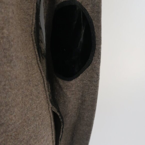 Womens Zhor & Nema Paris Taupe Black V-Neck Wool Cashmere Lace Cardigan M - Picture 9 of 15